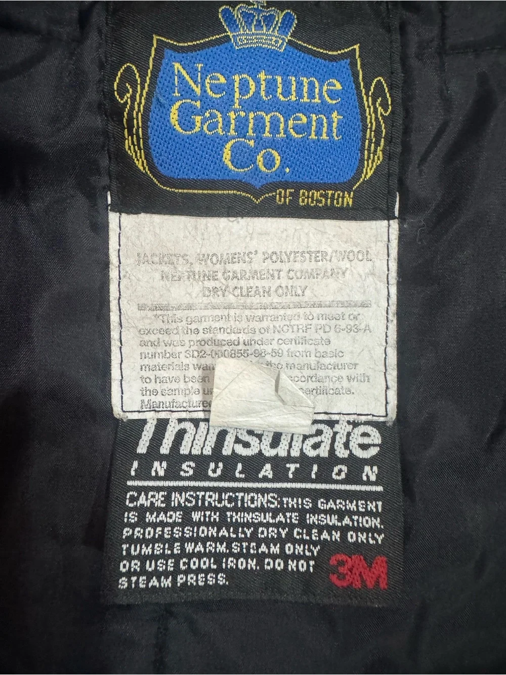 Neptune Garment Co Navy JROTC Wool Blend Bomber Jacket 10 Short 2011 Thinsulate